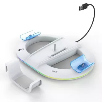 iPega P5S045 Navpično stojalo za polnjenje z RGB za PS5/PS5 Slim White iPega P5S045 Navpično stojalo za polnjenje z RGB za PS5/PS5 Slim White