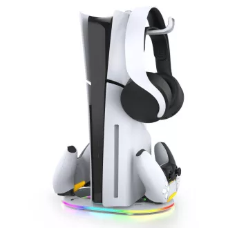 iPega P5S045 Navpično stojalo za polnjenje z RGB za PS5/PS5 Slim White iPega P5S045 Navpično stojalo za polnjenje z RGB za PS5/PS5 Slim White