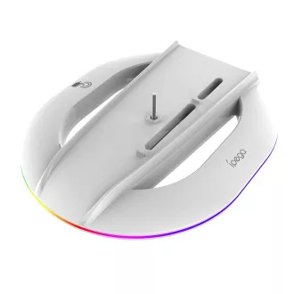 iPega P5S035SA Navpično stojalo (2xUSB-A) z RGB za PS5 Slim/PS5 Pro White