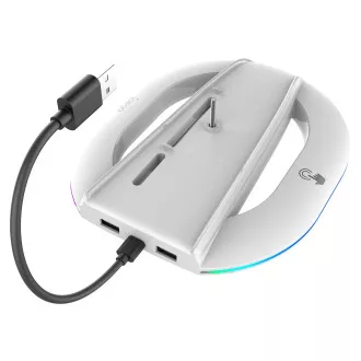 iPega P5S035SA Navpično stojalo (2xUSB-A) z RGB za PS5 Slim/PS5 Pro White