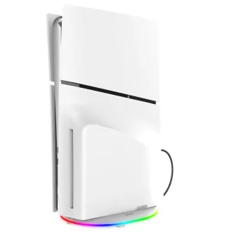 iPega P5S035SA Navpično stojalo (2xUSB-A) z RGB za PS5 Slim/PS5 Pro White