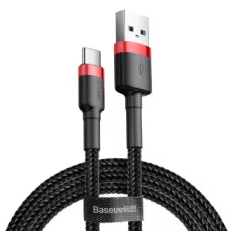 Baseus CATKLF-B91 Kabel za priključek USB-C 3A 1 m rdeče/črno Baseus CATKLF-B91 Kabel za priključek USB-C 3A 1 m rdeče/črno
