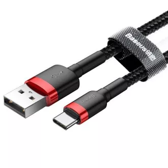 Baseus CATKLF-B91 Kabel za priključek USB-C 3A 1 m rdeče/črno Baseus CATKLF-B91 Kabel za priključek USB-C 3A 1 m rdeče/črno