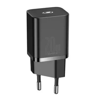Baseus CCSUP-B01 Hitri polnilnik Super Si USB-C 20W črn Baseus CCSUP-B01 Hitri polnilnik Super Si USB-C 20W črn
