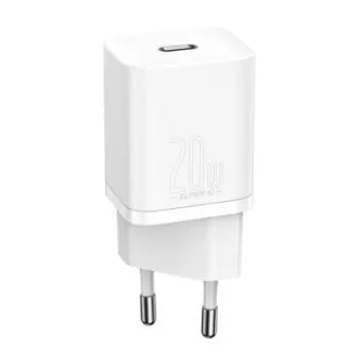 Baseus CCSUP-B02 Hitri polnilnik Super Si USB-C 20W, bele barve