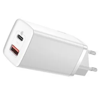 Baseus CCGAN2L-B02 GaN2 Lite hitri polnilec USB   USB-C 65W Bela