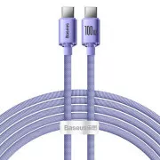 Baseus CAJY000705 Podatkovni kabel USB-C serije Crystal Shine - USB-C 100W 2 m vijolične barve