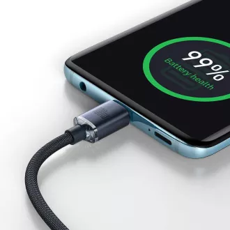 Baseus CAJY000701 Podatkovni kabel USB-C serije Crystal Shine - USB-C 100W 2 m črn