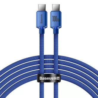 Baseus CAJY000703 Podatkovni kabel USB-C serije Crystal Shine - USB-C 100W 2m Modra