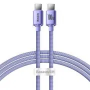 Baseus CAJY000605 Podatkovni kabel USB-C serije Crystal Shine - USB-C 100W 1,2 m vijolične barve