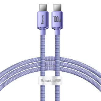 Baseus CAJY000605 Podatkovni kabel USB-C serije Crystal Shine - USB-C 100W 1,2 m vijolične barve
