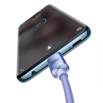 Baseus CAJY000605 Podatkovni kabel USB-C serije Crystal Shine - USB-C 100W 1,2 m vijolične barve