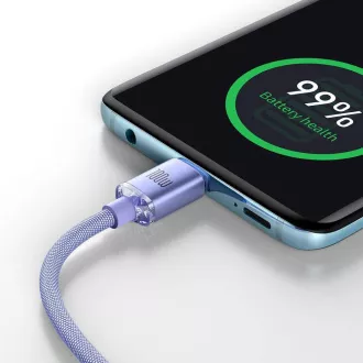 Baseus CAJY000605 Podatkovni kabel USB-C serije Crystal Shine - USB-C 100W 1,2 m vijolične barve