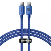 Baseus CAJY000603 Podatkovni kabel USB-C serije Crystal Shine - USB-C 100W 1,2 m Modra