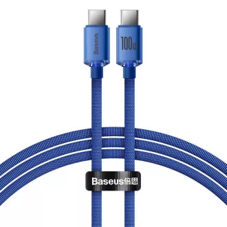Baseus CAJY000603 Podatkovni kabel USB-C serije Crystal Shine - USB-C 100W 1,2 m Modra