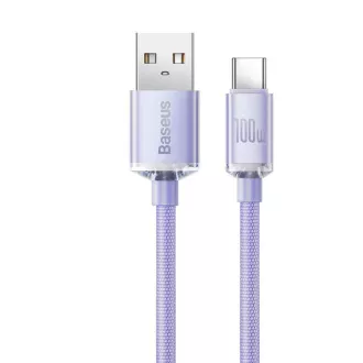 Baseus CAJY000505 Podatkovni kabel USB serije Crystal Shine - USB-C 100W 2 m vijolične barve