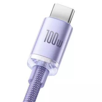 Baseus CAJY000505 Podatkovni kabel USB serije Crystal Shine - USB-C 100W 2 m vijolične barve