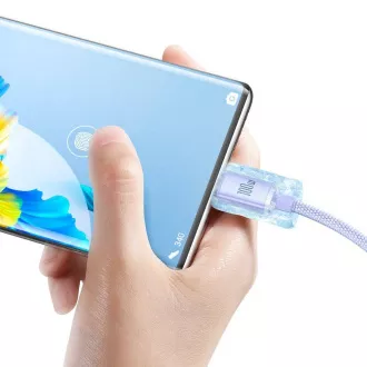 Baseus CAJY000505 Podatkovni kabel USB serije Crystal Shine - USB-C 100W 2 m vijolične barve