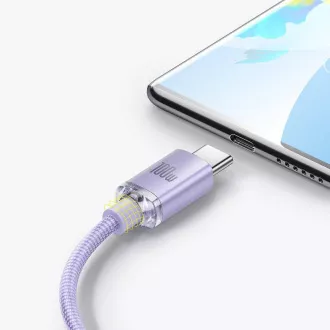 Baseus CAJY000505 Podatkovni kabel USB serije Crystal Shine - USB-C 100W 2 m vijolične barve