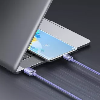 Baseus CAJY000505 Podatkovni kabel USB serije Crystal Shine - USB-C 100W 2 m vijolične barve