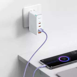 Baseus CAJY000505 Podatkovni kabel USB serije Crystal Shine - USB-C 100W 2 m vijolične barve