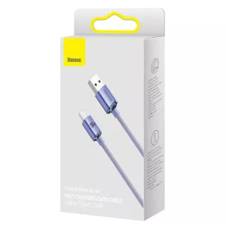 Baseus CAJY000505 Podatkovni kabel USB serije Crystal Shine - USB-C 100W 2 m vijolične barve