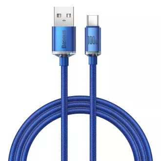 Baseus CAJY000403 Podatkovni kabel serije Crystal Shine USB - USB-C 100W 1,2 m modri
