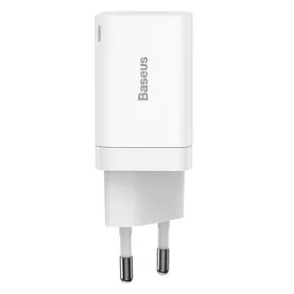 Baseus CCSUPP-E02 Hitri polnilec Super Si USB   USB-C 30W, bela