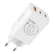 PAKET:ME GaN Potovalni polnilec USB-A   2xUSB-C 65W Bela