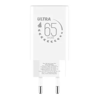 PAKET:ME GaN Potovalni polnilec USB-A   2xUSB-C 65W Bela
