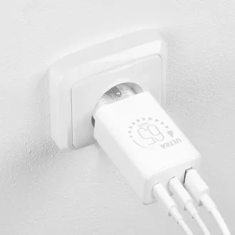 PAKET:ME GaN Potovalni polnilec USB-A   2xUSB-C 65W Bela