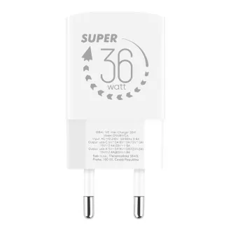 PAKET:ME GaN Potovalni polnilec USB-A   USB-C 36W Bela