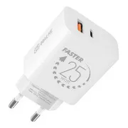 PAKET: ME potovalni polnilec USB-A   USB-C 25W Bela