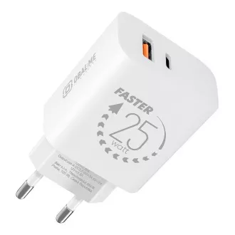 PAKET: ME potovalni polnilec USB-A   USB-C 25W Bela