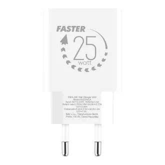 PAKET: ME potovalni polnilec USB-A   USB-C 25W Bela