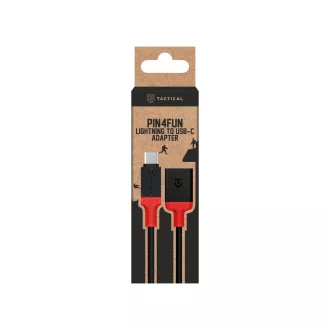 Taktični adapter Pin4Fun USB-C/Lightning 0,1 m črna/rdeča Taktični adapter Pin4Fun USB-C/Lightning 0,1 m črna/rdeča