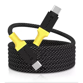 Taktična vrv MagRope USB-C/USB-C 1m črna/rumena