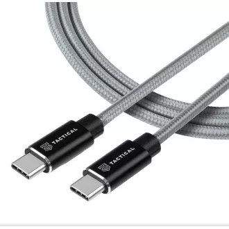 Taktična hitra vrv Aramidni kabel USB-C/USB-C 100W 20V/5A 0,3 m siva