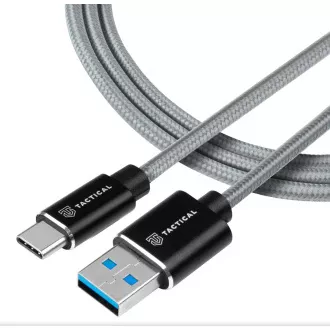 Taktični hitri aramidni kabel USB-A/USB-C 0,3 m sive barve