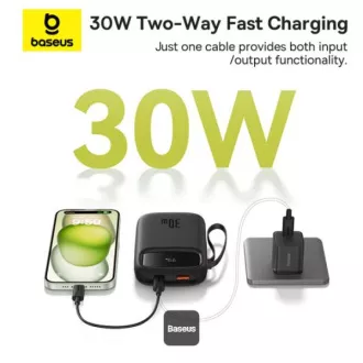 Baseusova power banka Qpow 10000mAh 30W črna s kablom USB-C