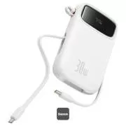 Baseusova power banka Qpow 10000mAh 30W bela s kablom USB-C
