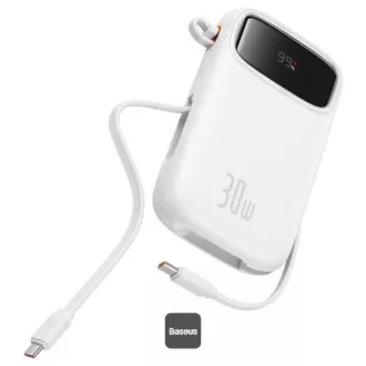 Baseusova power banka Qpow 10000mAh 30W bela s kablom USB-C