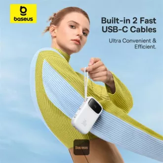 Baseusova power banka Qpow 10000mAh 30W bela s kablom USB-C