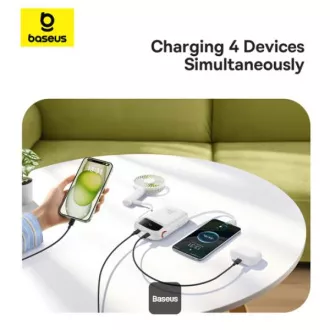 Baseusova power banka Qpow 10000mAh 30W bela s kablom USB-C