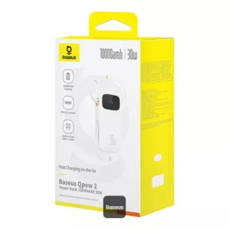 Baseusova power banka Qpow 10000mAh 30W bela s kablom USB-C