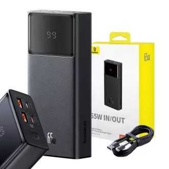 Baseusova power banka Star-Lord 20000 mAh 65W 2x USB-A/micro USB/USB-C črna