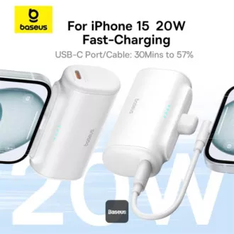 Baseusova power banka 5000mAh 20W USB-C bela