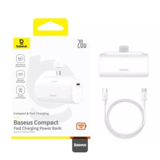 Baseusova power banka 5000mAh 20W USB-C bela