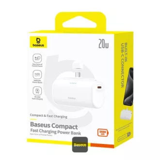 Baseusova power banka 5000mAh 20W USB-C bela