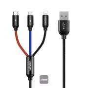 Baseus podatkovni kabel 3v1 microUSB Lightning USB-C 1,2 m 3,5A